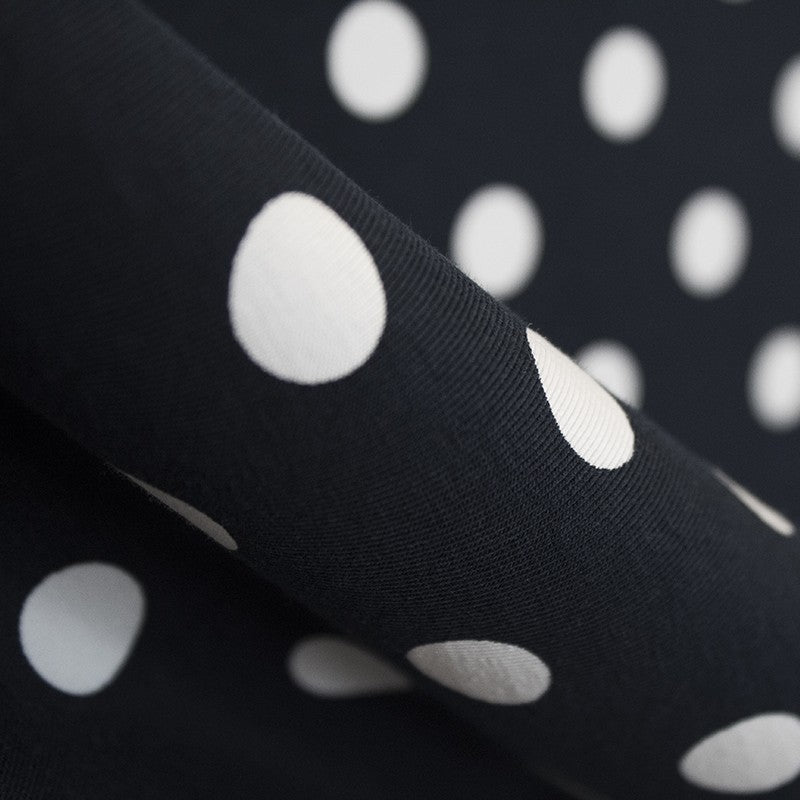 Schwarzer Polka-Dot-Stoff - Ribes y Casals