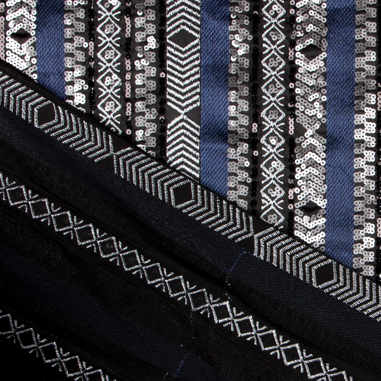 Strickwaren Ethnisch Blau Pailletten Lycra Strickwaren - Ribes y Casals