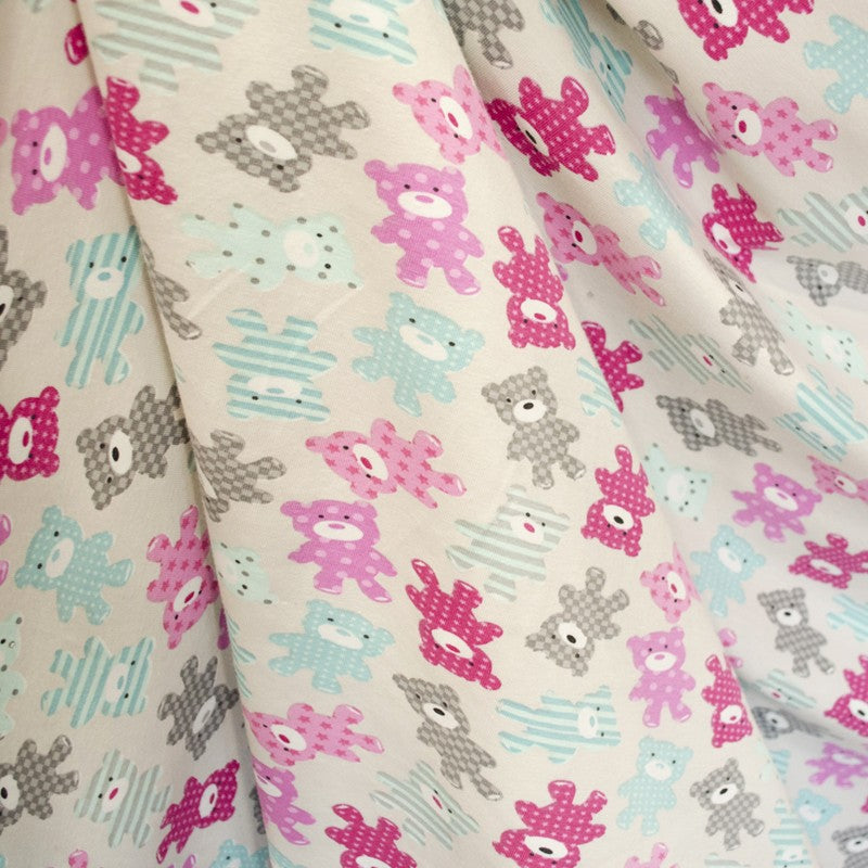 Fuchsia Teddybären Strickstoff - Ribes y Casals