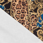 Ottomane Gestrickter Stoff Leopard Winter Winter Blau - Ribes y Casals