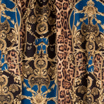 Ottomane Gestrickter Stoff Leopard Winter Winter Blau - Ribes y Casals