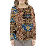 Ottomane Gestrickter Stoff Leopard Winter Winter Blau - Ribes y Casals