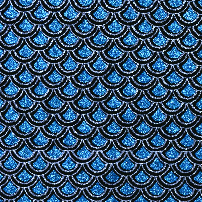 Türkisfarbener Diamant-Glitzer-Stich-Stoff - Ribes y Casals