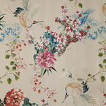 Satin Mikado Birds Heller Stein Satin-Stoff - Ribes y Casals