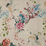 Satin Mikado Birds Heller Stein Satin-Stoff - Ribes y Casals