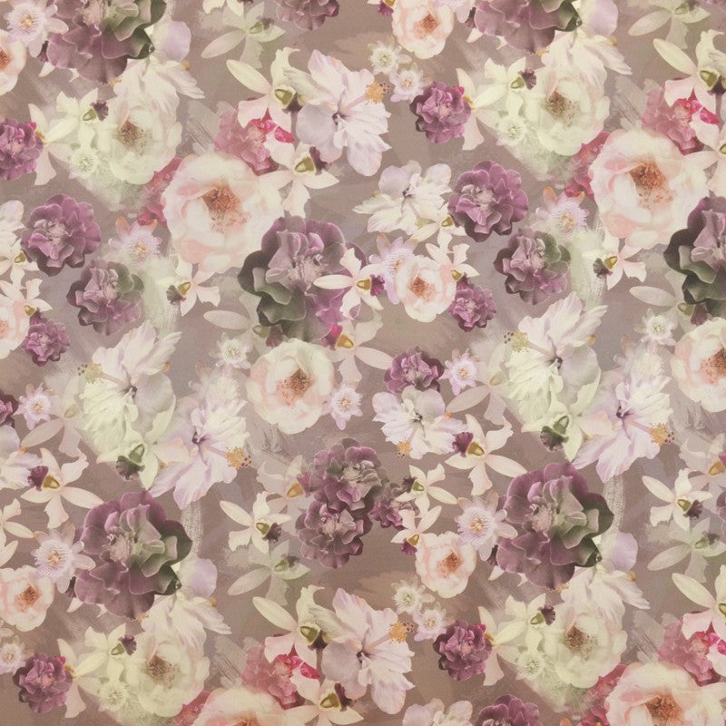 Flieder Satin Mikado Bouquet Stoff - Ribes y Casals