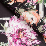 Schwarz Vintage Satin Mikado Blume Vintage Schwarz - Ribes y Casals