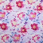 Fuchsia Mauve Floral Satin Mikado Stoff - Ribes y Casals