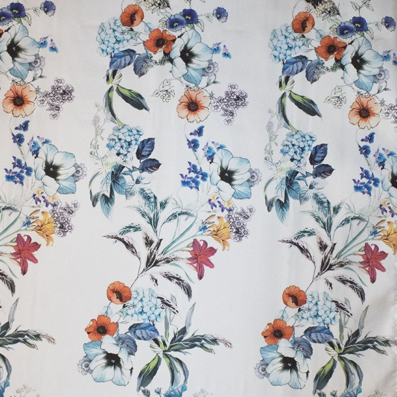 Satin Mikado Floral Stoff Orange - Ribes y Casals