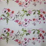 Satin Mikado Floral Rot Stoff - Ribes y Casals