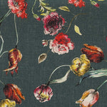 Rustikaler Stoff Dunkelgrün Blumen - Ribes y Casals