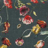 Rustikaler Stoff Dunkelgrün Blumen - Ribes y Casals