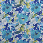 Türkis Rustikaler Satin Blumen Stoff - Ribes y Casals