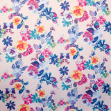 Twill Polyester Stoff Blumen Rosa Hintergrund - Ribes y Casals