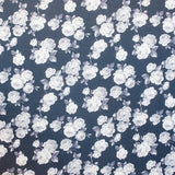 Twill Polyester Blumen Grau - Ribes y Casals