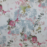 Satin Matte Blume Blau Grau Stoff - Ribes y Casals