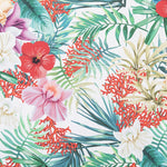 Satin Matte Tropical Stoff Weiß - Ribes y Casals