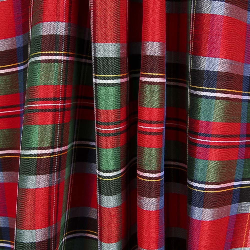 Shantung Polyester Rot Quadratisch Blau - Ribes y Casals