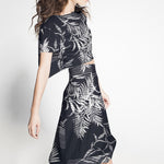 Spandex Palmeras Dunkelblau Stoff - Ribes y Casals