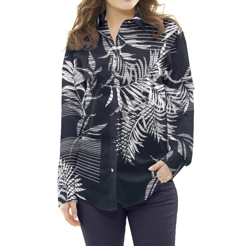 Spandex Palmeras Dunkelblau Stoff - Ribes y Casals