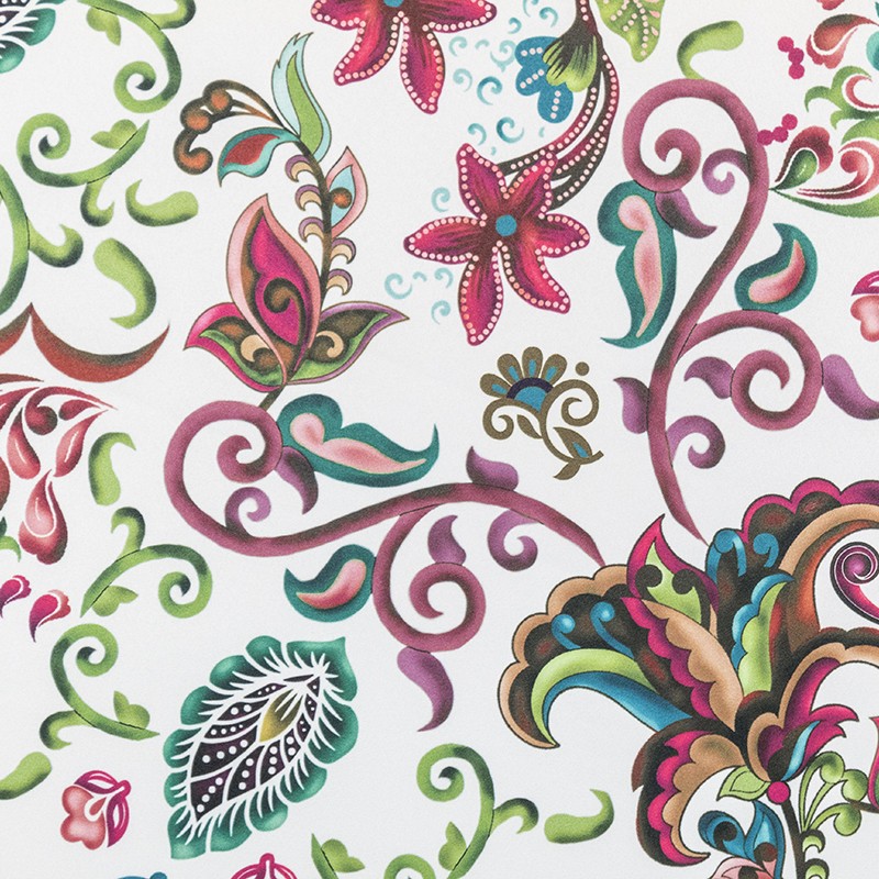 Stretch-Stoff Orientalische Blume Fuchsia - Ribes y Casals