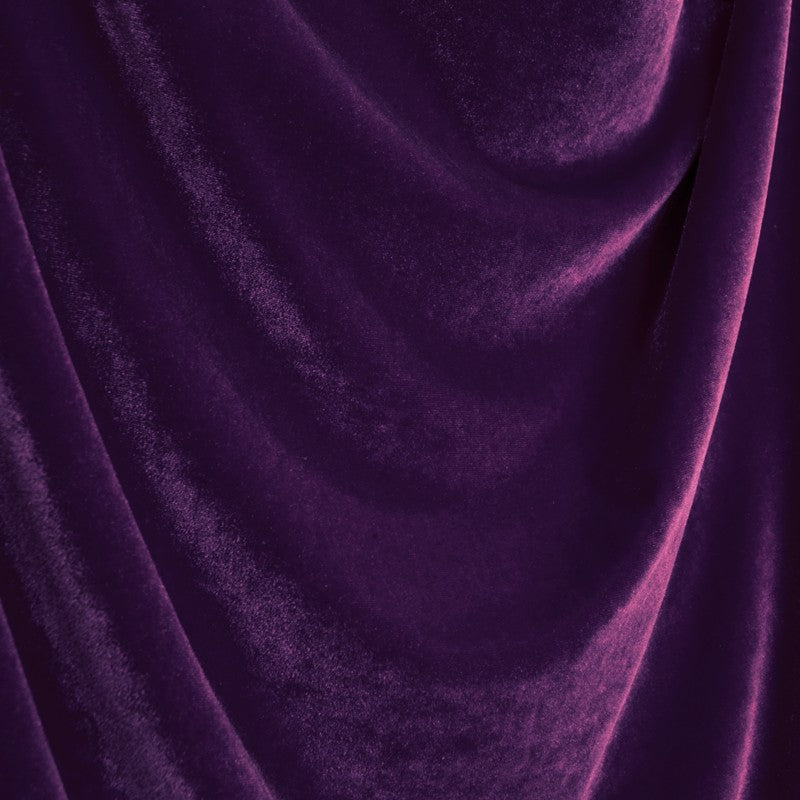 Samt Stretch-Stoff Aubergine - Ribes y Casals