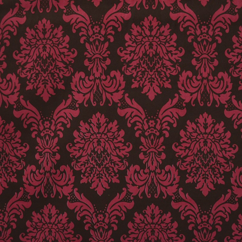 Barock Burgund Gedruckter Samtstoff Bourdeos - Ribes y Casals