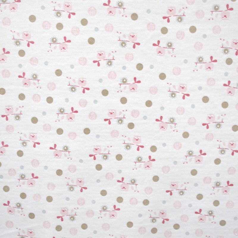 Baby Rosa Eulen Tondosada Bedruckter Stoff - Ribes y Casals