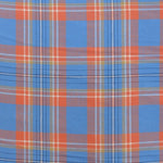 Blau korallenfarbener karierter Villela-Stoff - Ribes y Casals