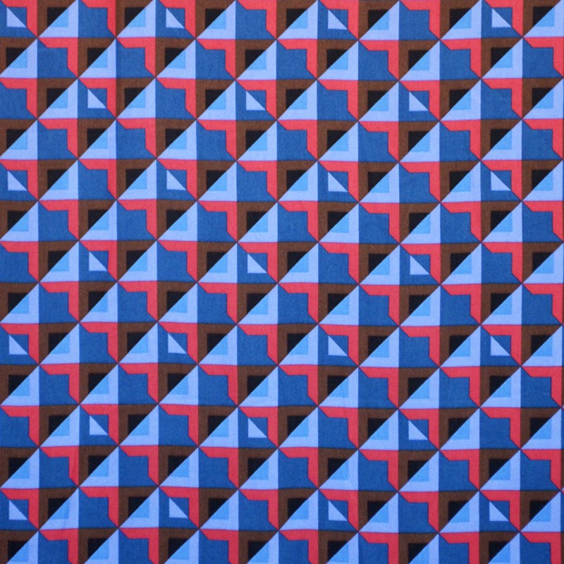 Korallenblauer 3D-Viskose-Stoff - Ribes y Casals