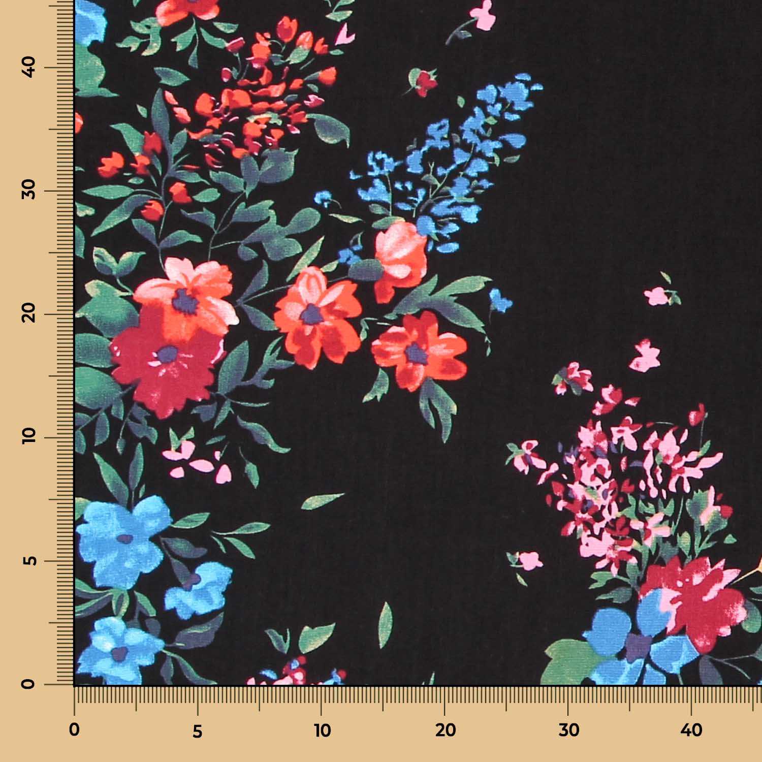 Viskose Bouquet Schwarz - Ribes y Casals