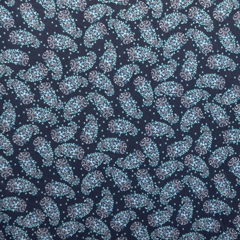 Kaschmir-Viskose-Gewebe Marineblauer Hintergrund - Ribes y Casals