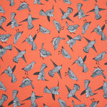 Viskose Vögel Druck Stoff Orange - Ribes y Casals