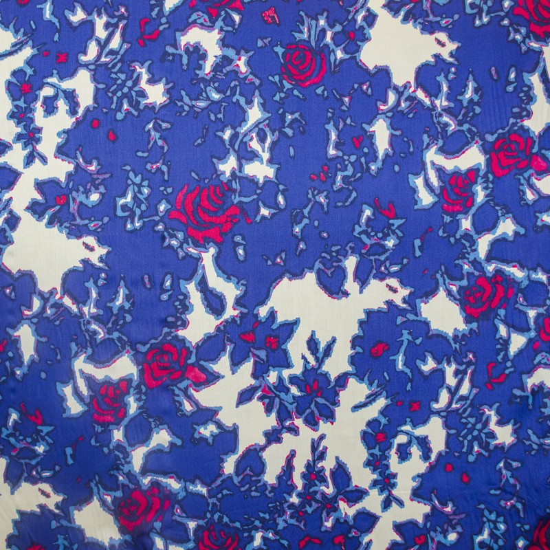 Viskosestoff Lizenzierte Blume Blau - Ribes y Casals