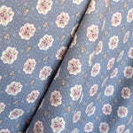 Viyela Stoff Blau Bouquet Weißer Hintergrund - Ribes y Casals