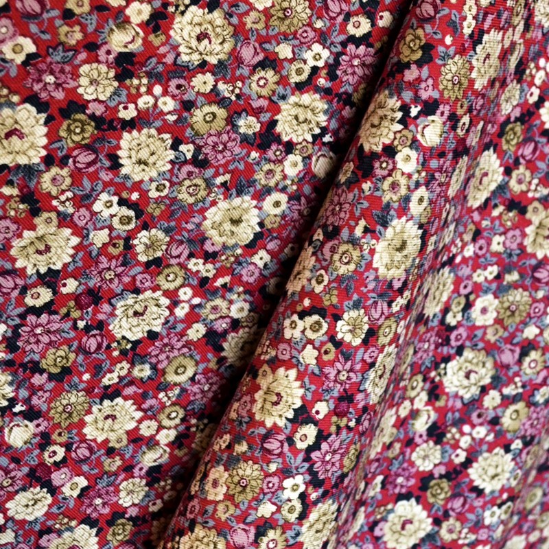 Fuchsia Floral Viscose Viyela Stoff Fuchsia - Ribes y Casals