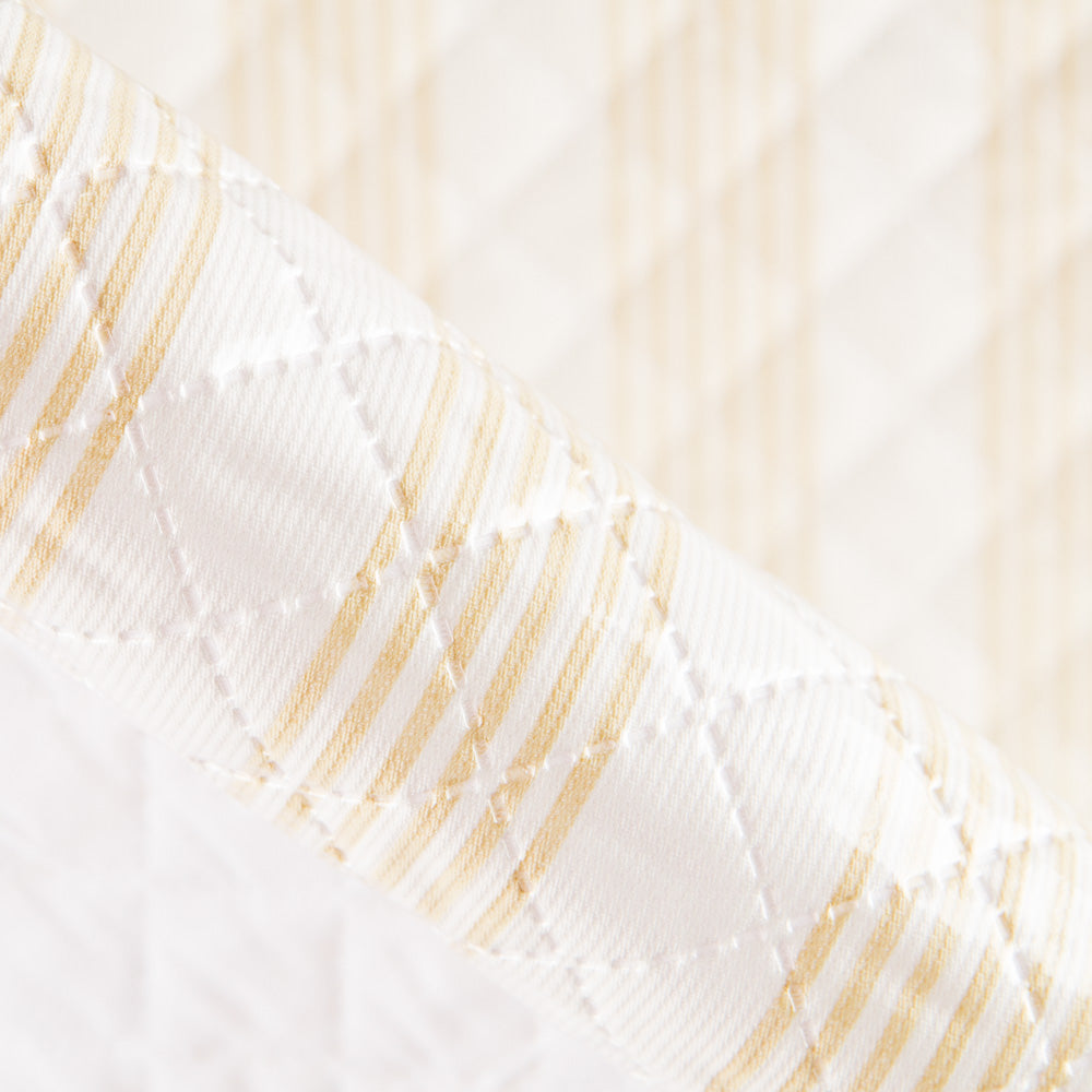 Gesteppter, plastifizierter, plastifizierter Multistreifen-Stoff Beige - Ribes y Casals
