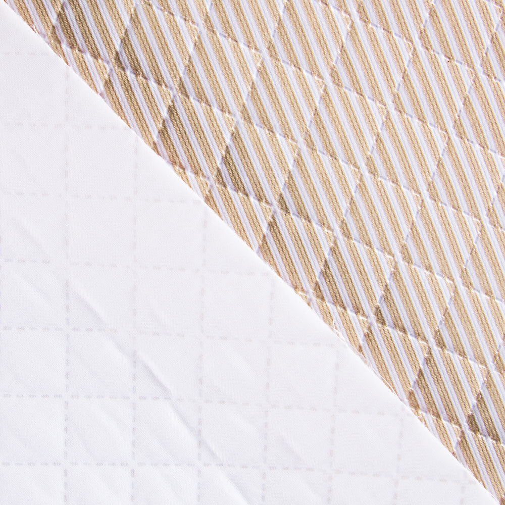Gesteppter, plastifizierter, gesteppter Stoff Beige gestreift - Ribes y Casals