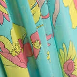 Polyester Gaze Türkis Blume - Ribes y Casals