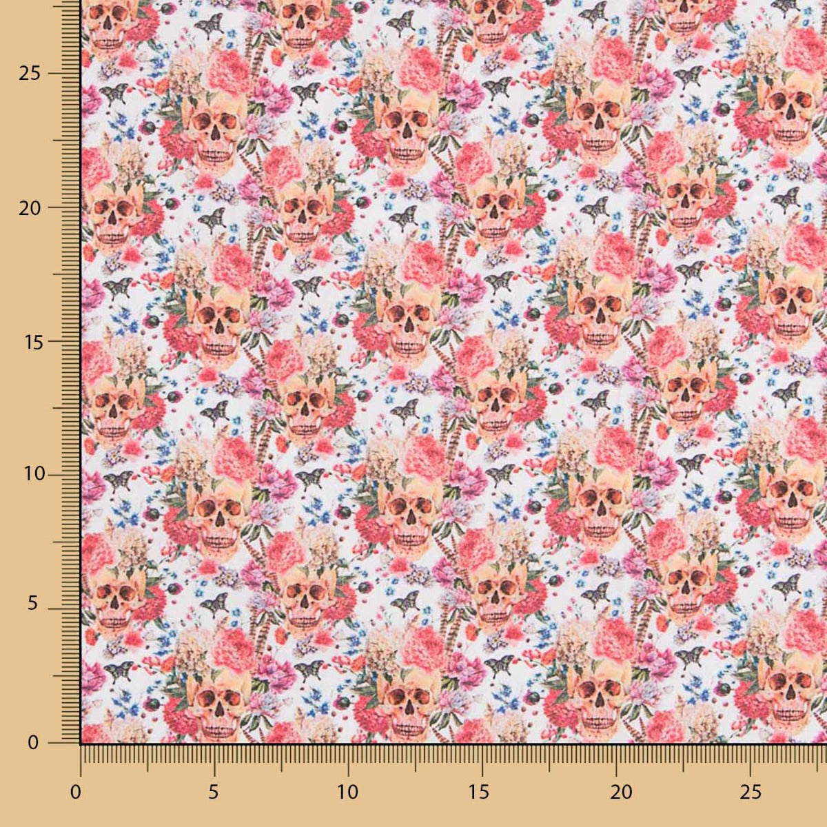 Baumwolle Floral Catrina Weiß - Ribes y Casals