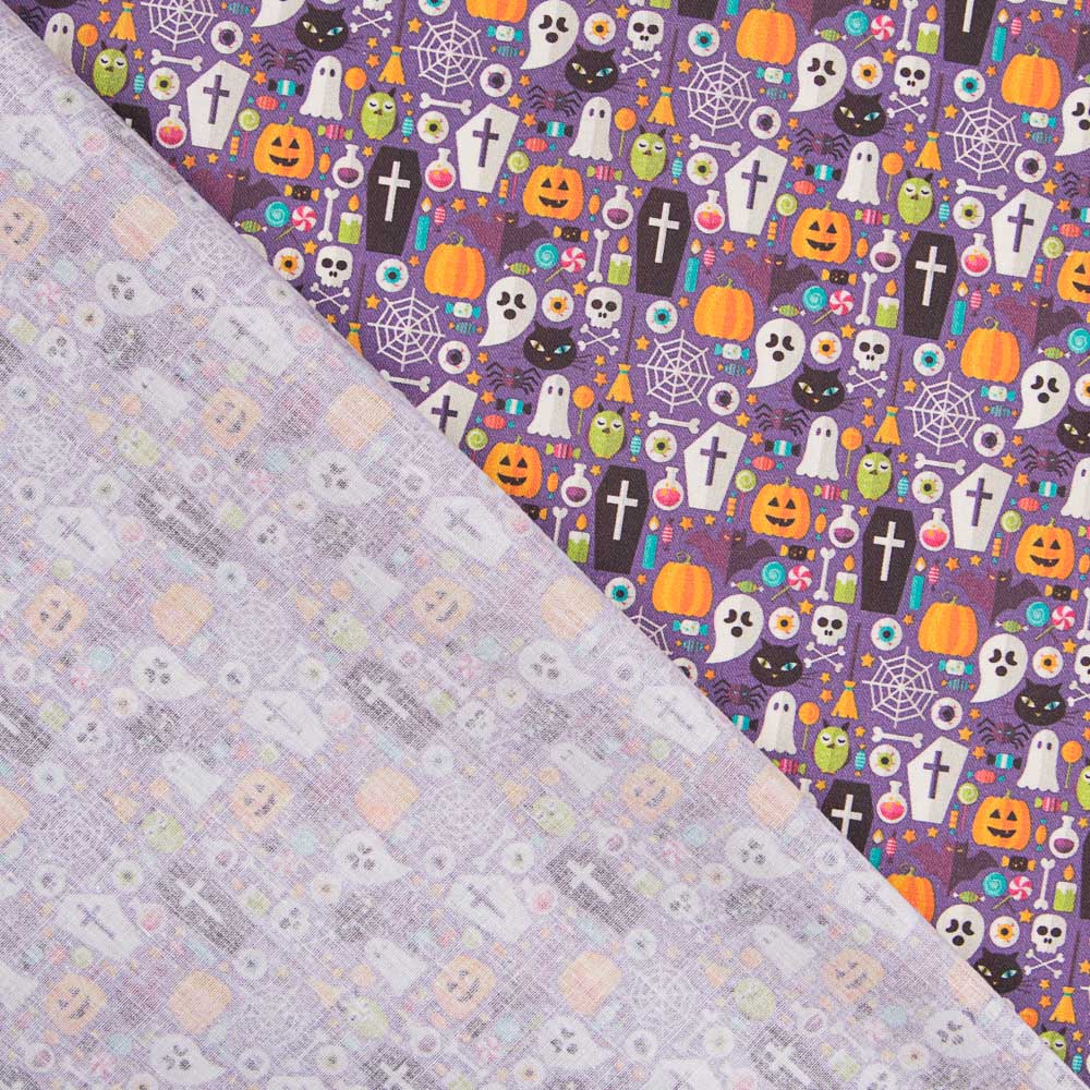 Halloween Flieder Baumwolle - Ribes y Casals