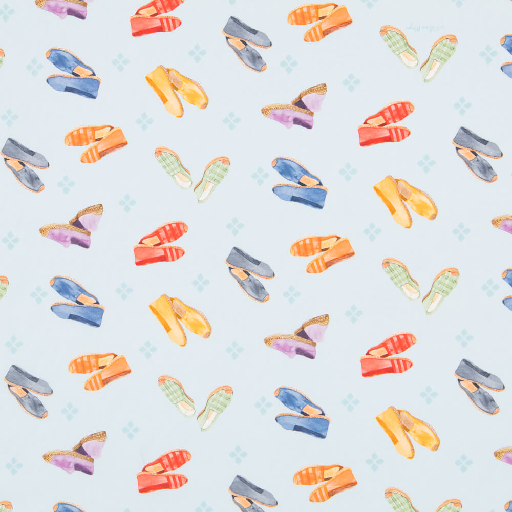 Espadrilles aus Popeline Blau - Ribes y Casals