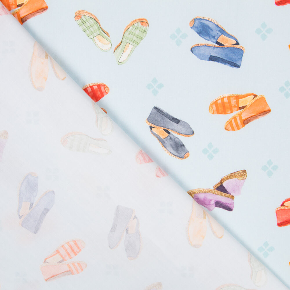 Espadrilles aus Popeline Blau - Ribes y Casals