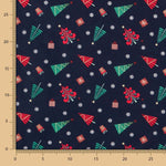 Cotton Christmas Multi Trees Blau - Ribes y Casals