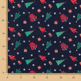 Cotton Christmas Multi Trees Blau - Ribes y Casals