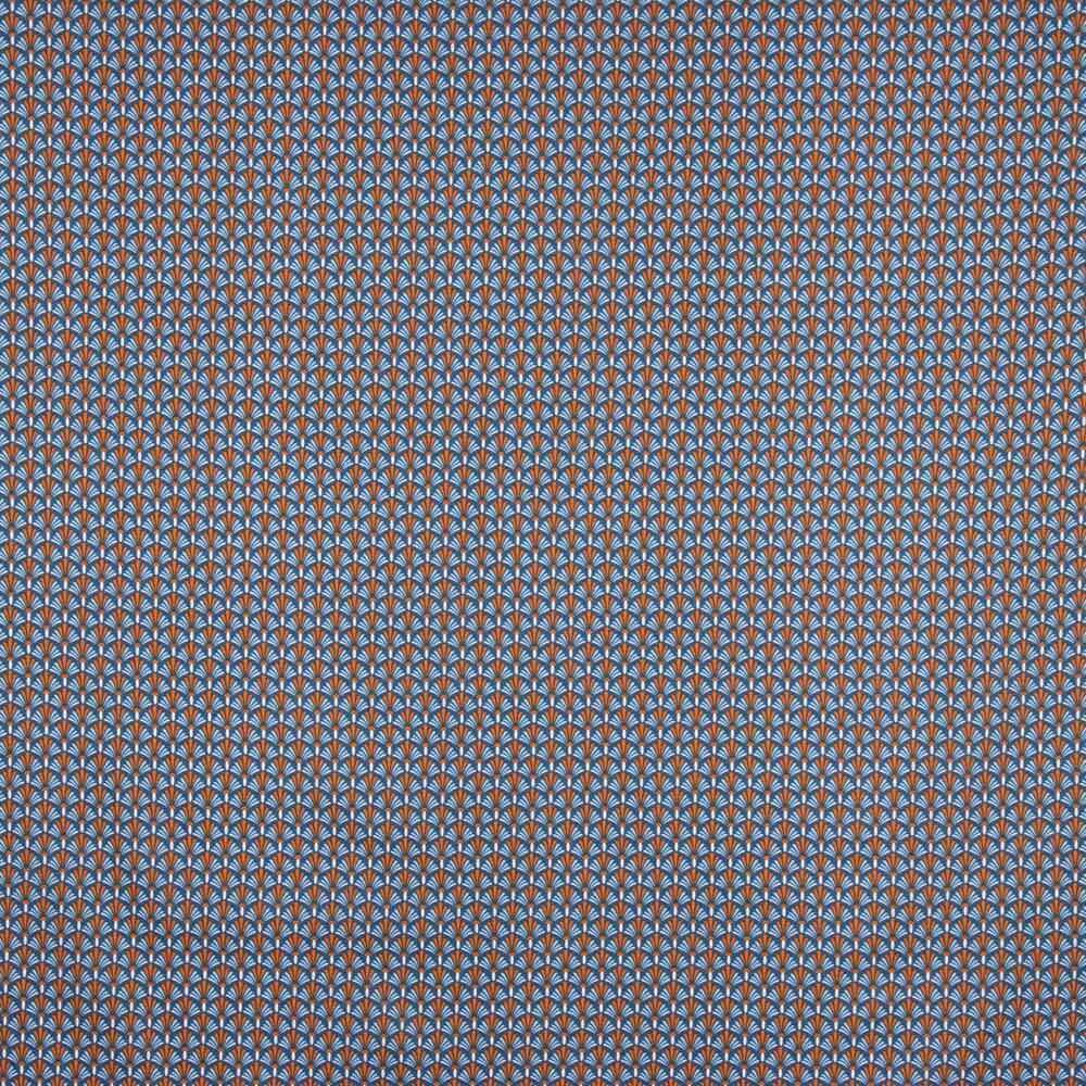 Geometrisches Fächermuster aus Baumwolle Popeline Blau - Ribes y Casals
