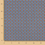 Geometrisches Fächermuster aus Baumwolle Popeline Blau - Ribes y Casals