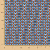 Geometrisches Fächermuster aus Baumwolle Popeline Blau - Ribes y Casals