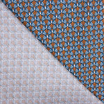 Geometrisches Fächermuster aus Baumwolle Popeline Blau - Ribes y Casals