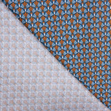 Geometrisches Fächermuster aus Baumwolle Popeline Blau - Ribes y Casals